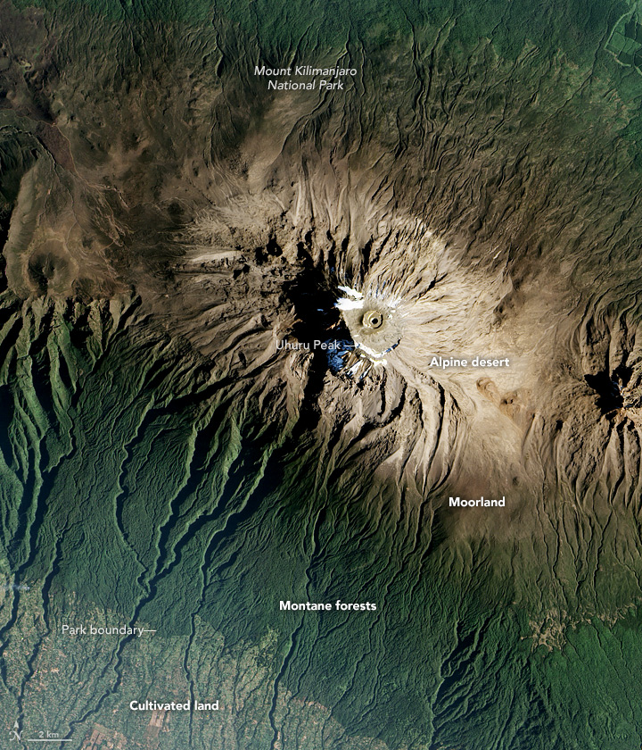 Kilimanjaro from space 2016